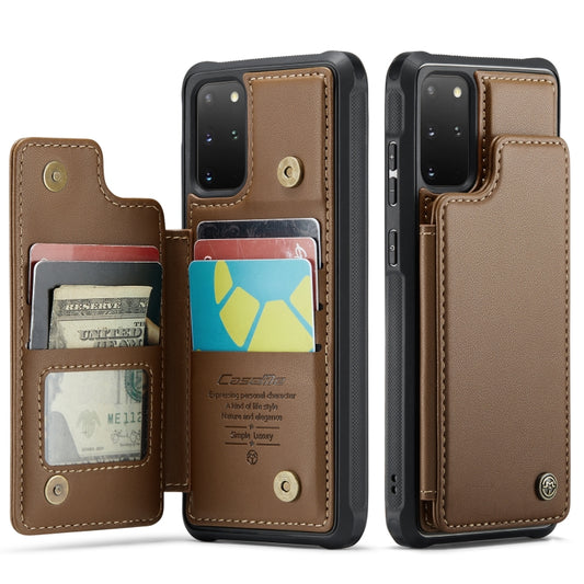 For Samsung Galaxy S20+ CaseMe C22 Card Slots Holder RFID Anti-theft Phone Case(Brown) by CaseMe