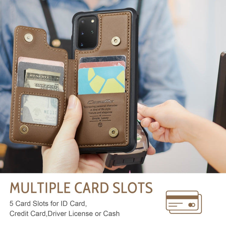 For Samsung Galaxy S20+ CaseMe C22 Card Slots Holder RFID Anti-theft Phone Case(Brown) by CaseMe
