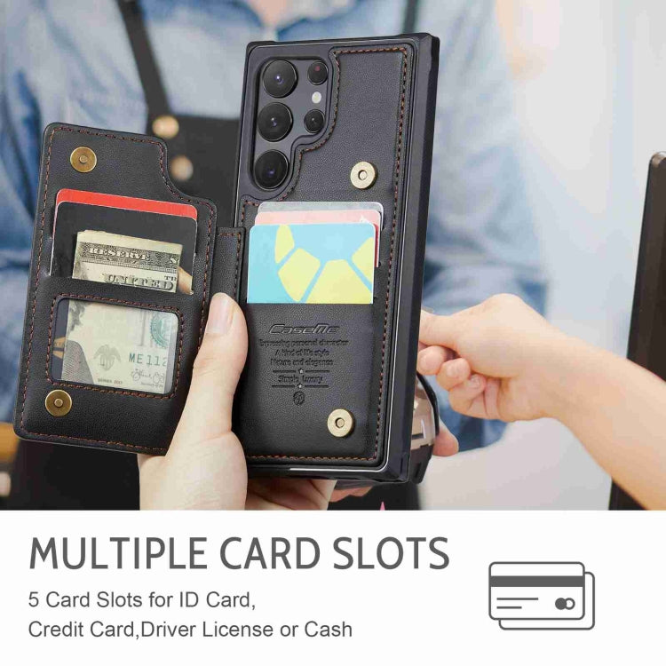 For Samsung Galaxy S22 Ultra 5G CaseMe C22 Card Slots Holder RFID Anti-theft Phone Case(Black) by CaseMe