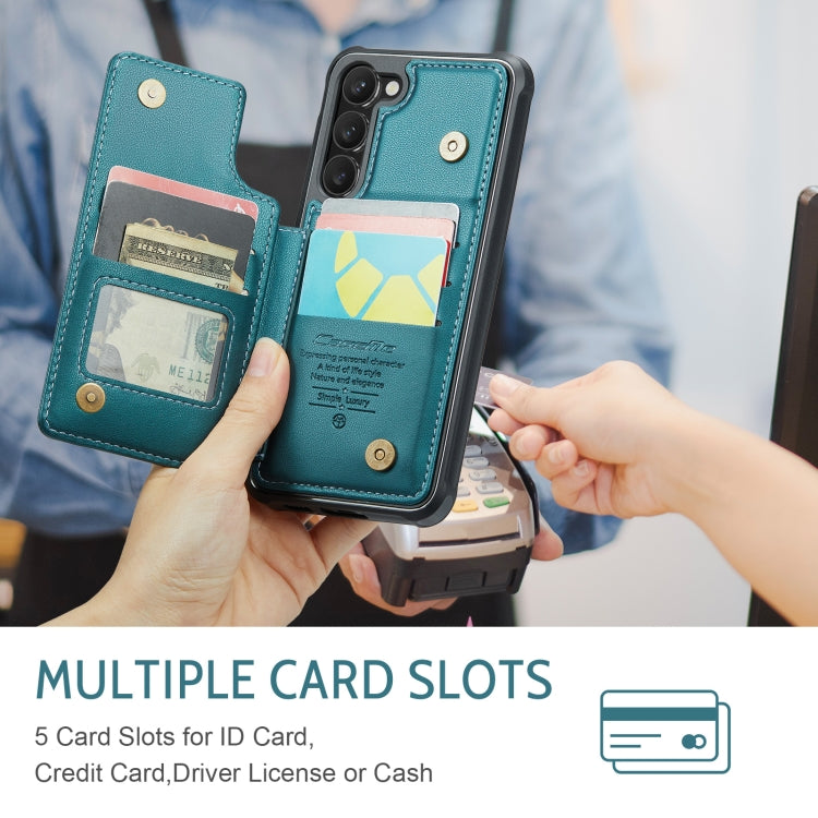 For Samsung Galaxy S23+ 5G CaseMe C22 Card Slots Holder RFID Anti-theft Phone Case(Blue Green) by CaseMe