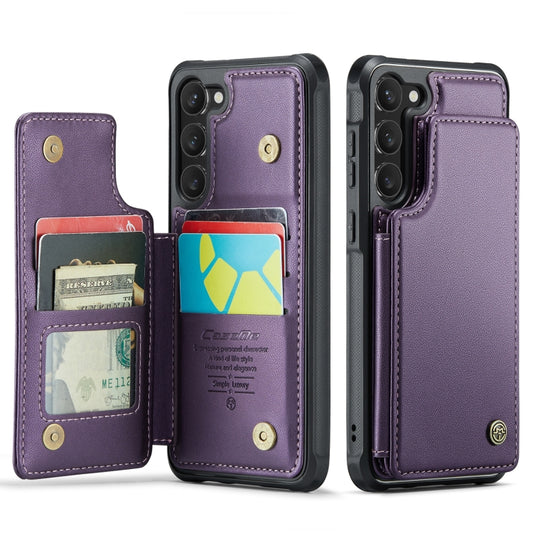 For Samsung Galaxy S23+ 5G CaseMe C22 Card Slots Holder RFID Anti-theft Phone Case(Purple) by CaseMe