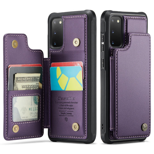 For Samsung Galaxy S20 CaseMe C22 Card Slots Holder RFID Anti-theft Phone Case(Purple) by CaseMe