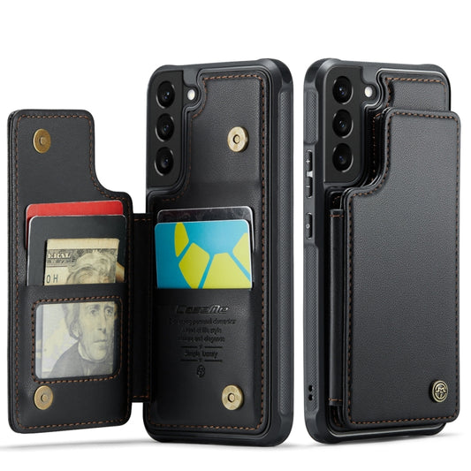 For Samsung Galaxy S21 5G CaseMe C22 Card Slots Holder RFID Anti-theft Phone Case(Black) by CaseMe
