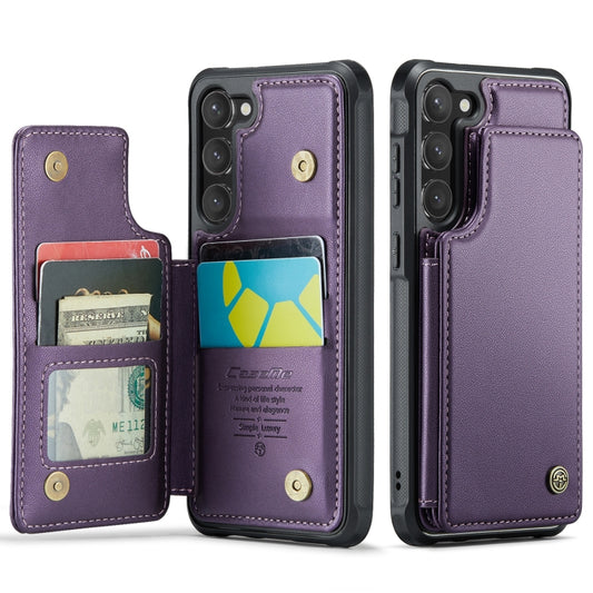 For Samsung Galaxy S23 5G CaseMe C22 Card Slots Holder RFID Anti-theft Phone Case(Purple) by CaseMe