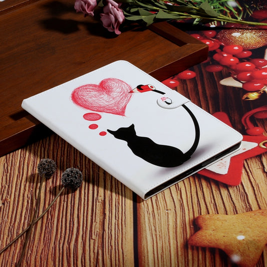 For iPad Pro 11 (2020) Colored Drawing Pattern Horizontal Flip PU Leather Tablet Case with Holder & Card Slot & Sleep / Wake-up Function(Loving Cat) - iPad Pro 11 (2020) Cases by buy2fix | Online Shopping UK | buy2fix