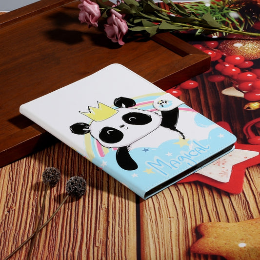 For iPad Pro 11 (2020) Colored Drawing Pattern Horizontal Flip PU Leather Tablet Case with Holder & Card Slot & Sleep / Wake-up Function(Crown Panda) - iPad Pro 11 (2020) Cases by buy2fix | Online Shopping UK | buy2fix