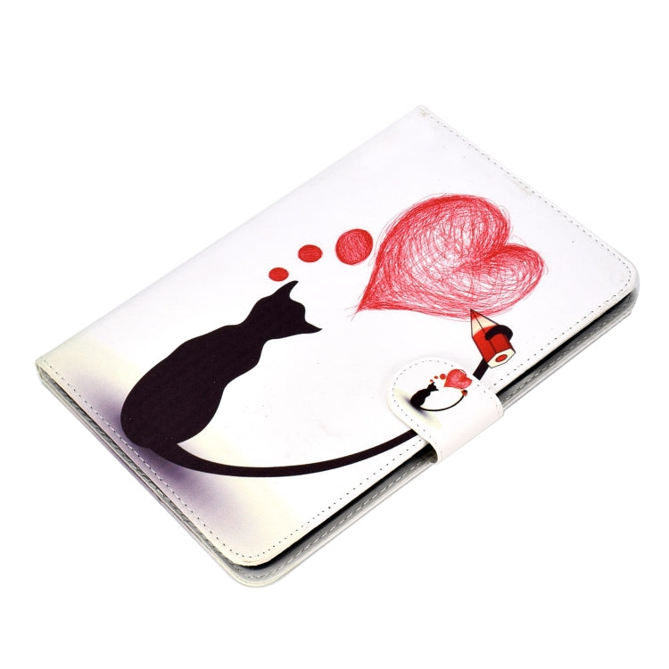 For iPad Pro 11 inch (2018) Colored Drawing Pattern Horizontal Flip PU Leather Case with Holder & Card Slot & Sleep / Wake-up Function(Loving Cat) - iPad Pro 11 (2018) Cases by buy2fix | Online Shopping UK | buy2fix