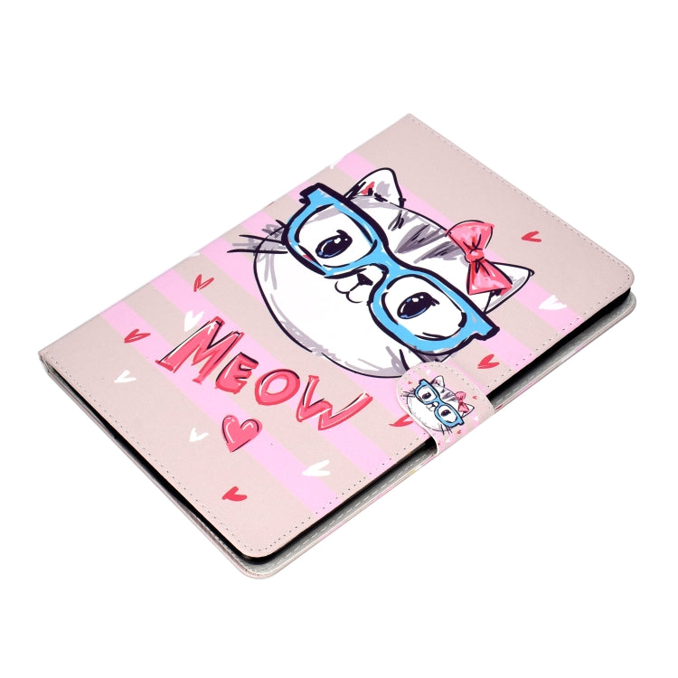 For iPad 10.2 Colored Drawing Pattern Horizontal Flip PU Leather Case with Holder & Card Slot & Sleep / Wake-up Function(Loving Cat) - iPad 10.2 Cases by buy2fix | Online Shopping UK | buy2fix