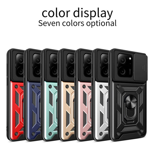 For Xiaomi 13T/13T Pro/Redmi K60 Ultra Sliding Camera Cover Design TPU Hybrid PC Phone Case(Blue) by buy2fix