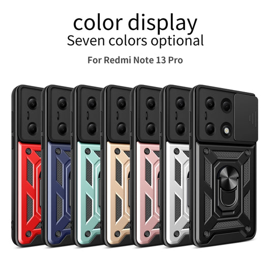 For Xiaomi Redmi Note 13 Pro 4G Global Sliding Camera Cover Design TPU Hybrid PC Phone Case(Black) by buy2fix
