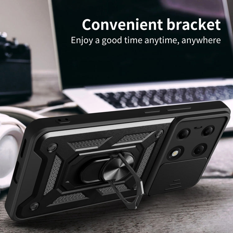 For Xiaomi Redmi Note 13 Pro 4G Global Sliding Camera Cover Design TPU Hybrid PC Phone Case(Silver) by buy2fix