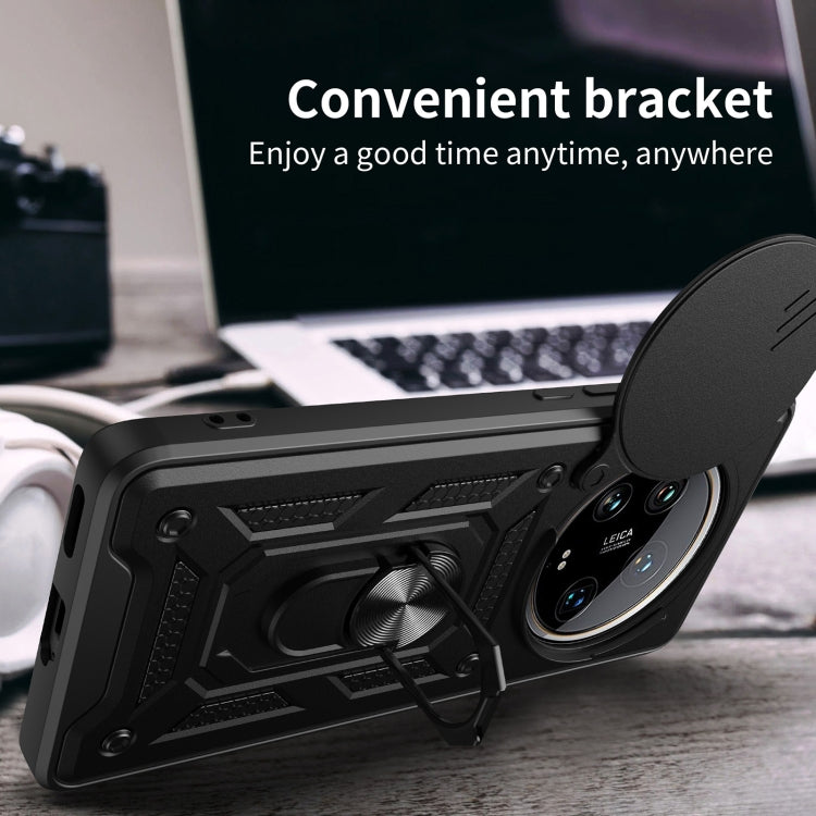For Xiaomi 14 Ultra Sliding Camera Cover Design TPU Hybrid PC Phone Case(Black) by buy2fix