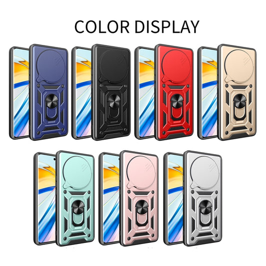 For Xiaomi Redmi A3 Sliding Camera Cover Design TPU Hybrid PC Phone Case(Gold) by buy2fix