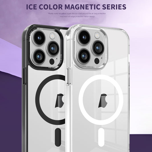 For iPhone 14 Pro Ice Color Magnetic Series TPU Hybrid Acrylic Magsafe Phone Case(Purple) by buy2fix