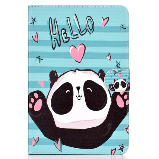 For 10 inch Universal Tablet PC Colored Drawing Pattern Horizontal Flip PU Leather Case with Holder & Card Slot(Love Panda) - 7 inch by buy2fix | Online Shopping UK | buy2fix