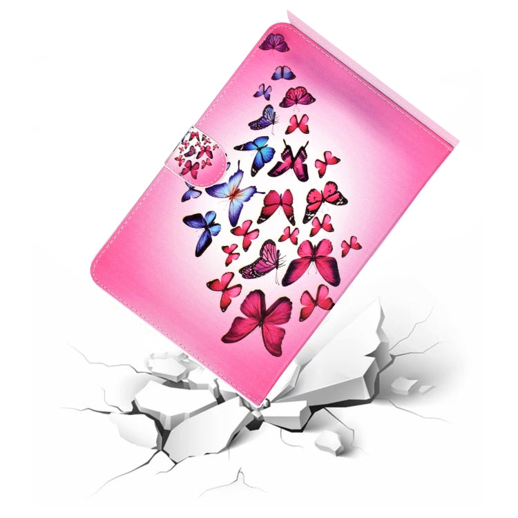 For 10 inch Universal Tablet PC Colored Drawing Pattern Horizontal Flip PU Leather Case with Holder & Card Slot(Butterfly) - 7 inch by buy2fix | Online Shopping UK | buy2fix