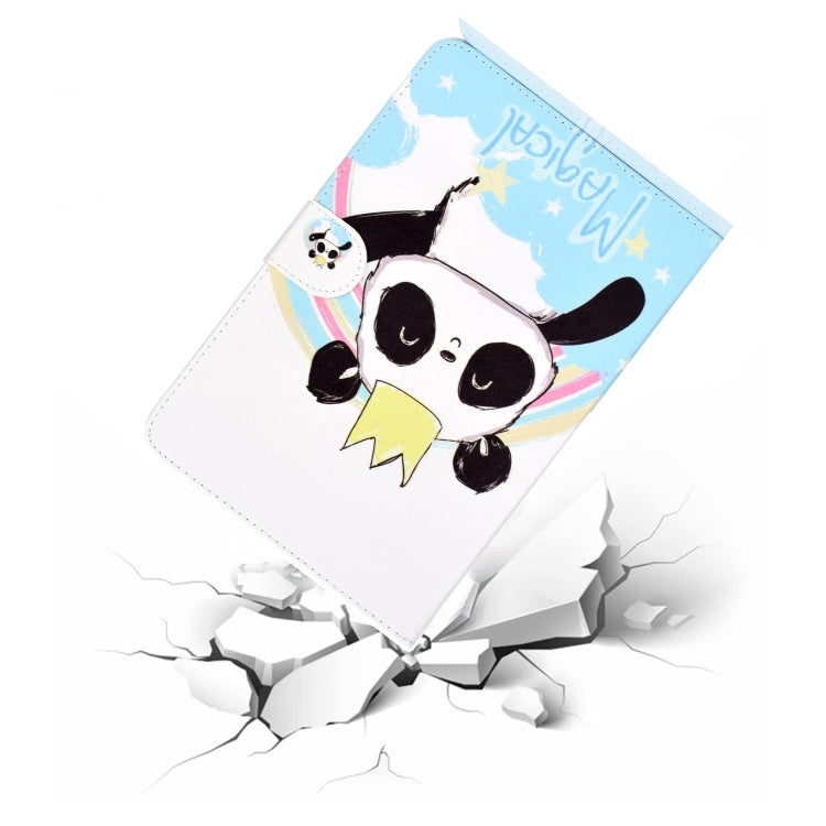 For 7 inch Universal Tablet PC Colored Drawing Pattern Horizontal Flip PU Leather Case with Holder & Card Slot(Crown Panda) - 7 inch by buy2fix | Online Shopping UK | buy2fix