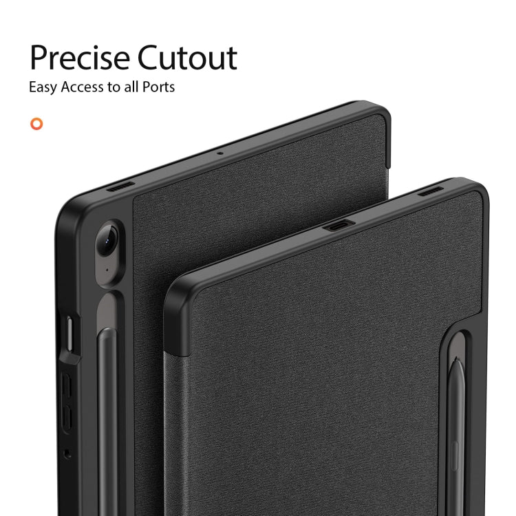 For Samsung Galaxy Tab S9 FE / S10 FE DUX DUCIS Domo Series Magnetic Flip Leather Tablet Case(Black) - Galaxy Tab S9 FE by DUX DUCIS | Online Shopping UK | buy2fix