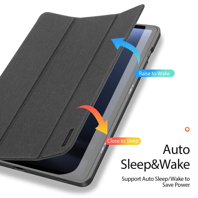 For Samsung Galaxy Tab S9 FE / S10 FE DUX DUCIS Domo Series Magnetic Flip Leather Tablet Case(Black) - Galaxy Tab S9 FE by DUX DUCIS | Online Shopping UK | buy2fix