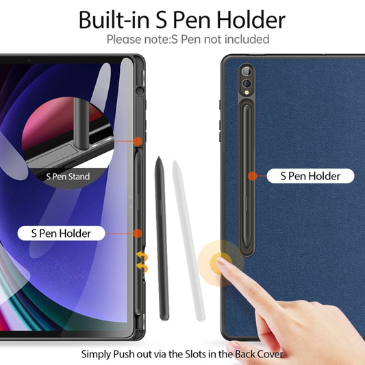 For Samsung Galaxy Tab S10+ DUX DUCIS Domo Series Magnetic Flip Leather Tablet Case(Blue) by DUX DUCIS