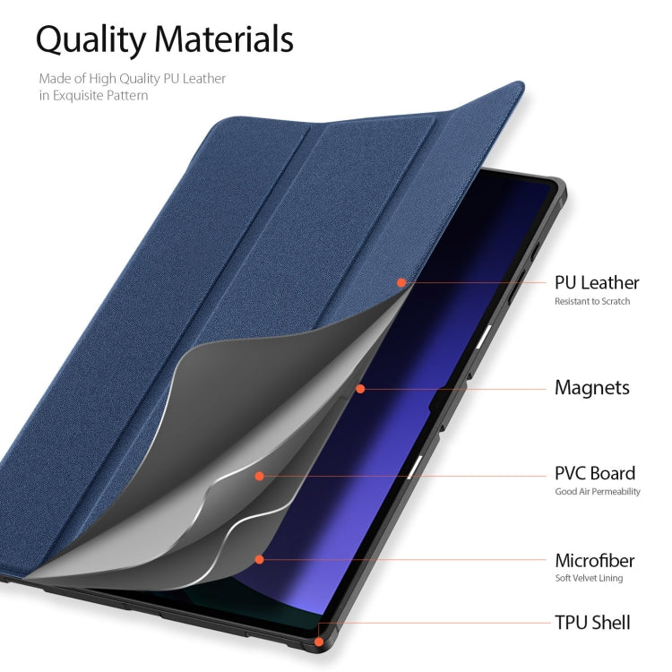 For Samsung Galaxy Tab S10 Ultra DUX DUCIS Domo Series Magnetic Flip Leather Tablet Case(Blue) - Tab S10 Ultra Cases by DUX DUCIS | Online Shopping UK | buy2fix