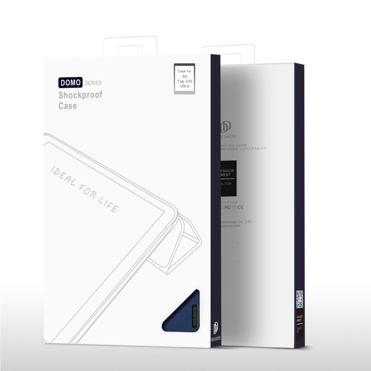 For Samsung Galaxy Tab S10 Ultra DUX DUCIS Domo Series Magnetic Flip Leather Tablet Case(Blue) - Tab S10 Ultra Cases by DUX DUCIS | Online Shopping UK | buy2fix