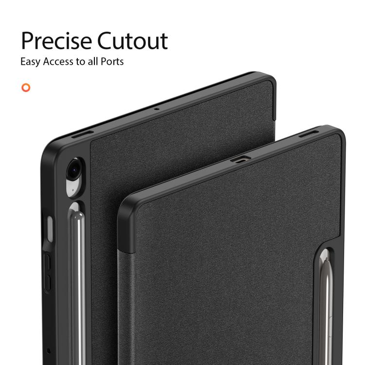 For Samsung Galaxy Tab S10 FE+ DUX DUCIS Domo Series Magnetic Flip Leather Tablet Case(Black) - Galaxy Tab S10 FE+ by DUX DUCIS | Online Shopping UK | buy2fix