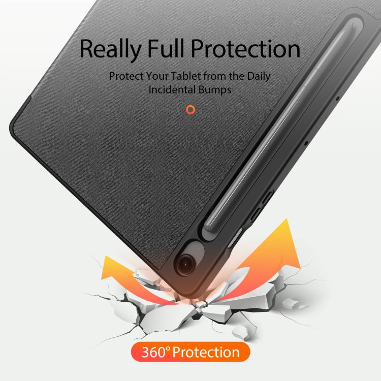 For Samsung Galaxy Tab S10 FE+ DUX DUCIS Domo Series Magnetic Flip Leather Tablet Case(Black) - Galaxy Tab S10 FE+ by DUX DUCIS | Online Shopping UK | buy2fix