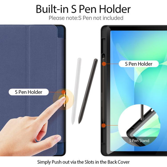 For Samsung Galaxy Tab S10 FE+ DUX DUCIS Domo Series Magnetic Flip Leather Tablet Case(Blue) - Galaxy Tab S10 FE+ by DUX DUCIS | Online Shopping UK | buy2fix