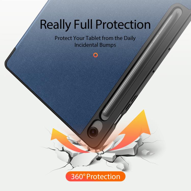 For Samsung Galaxy Tab S10 FE+ DUX DUCIS Domo Series Magnetic Flip Leather Tablet Case(Blue) - Galaxy Tab S10 FE+ by DUX DUCIS | Online Shopping UK | buy2fix