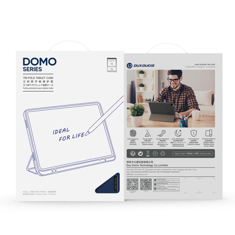 For Samsung Galaxy Tab S10 FE+ DUX DUCIS Domo Series Magnetic Flip Leather Tablet Case(Blue) - Galaxy Tab S10 FE+ by DUX DUCIS | Online Shopping UK | buy2fix