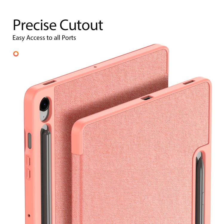 For Samsung Galaxy Tab S10 FE+ DUX DUCIS Domo Series Magnetic Flip Leather Tablet Case(Pink) - Galaxy Tab S10 FE+ by DUX DUCIS | Online Shopping UK | buy2fix