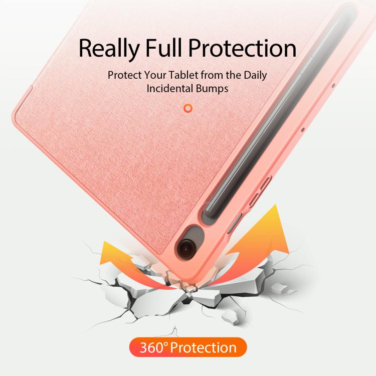 For Samsung Galaxy Tab S10 FE+ DUX DUCIS Domo Series Magnetic Flip Leather Tablet Case(Pink) - Galaxy Tab S10 FE+ by DUX DUCIS | Online Shopping UK | buy2fix