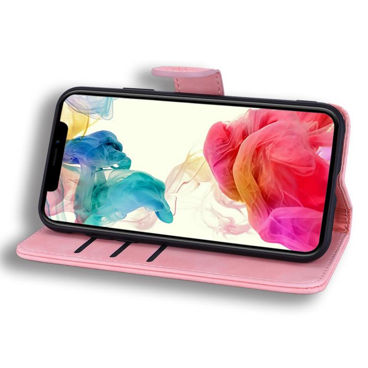 For iPhone Air Mandala Embossed Dual-Fold Calf Leather Phone Case(Pink) - iPhone Air Cases by buy2fix | Online Shopping UK | buy2fix