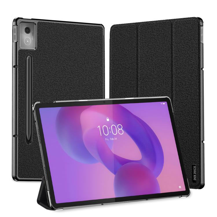 For Lenovo Idea Tab Pro DUX DUCIS Domo Series Magnetic Flip Leather Tablet Case(Black) - Lenovo by DUX DUCIS | Online Shopping UK | buy2fix