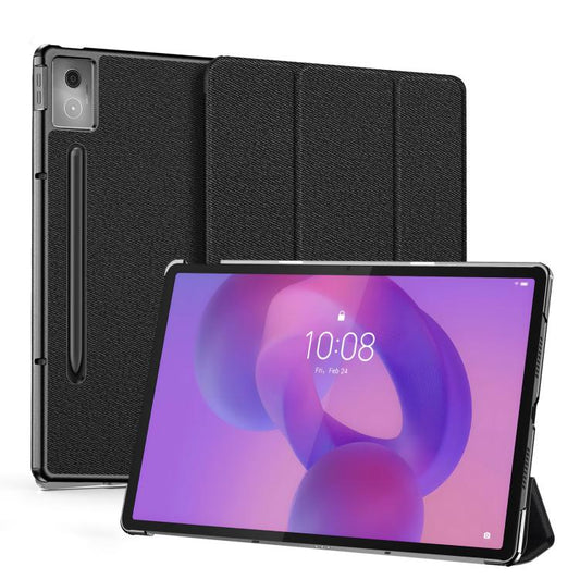 For Lenovo Idea Tab Pro DUX DUCIS Domo Series Magnetic Flip Leather Tablet Case(Black) - Lenovo by DUX DUCIS | Online Shopping UK | buy2fix