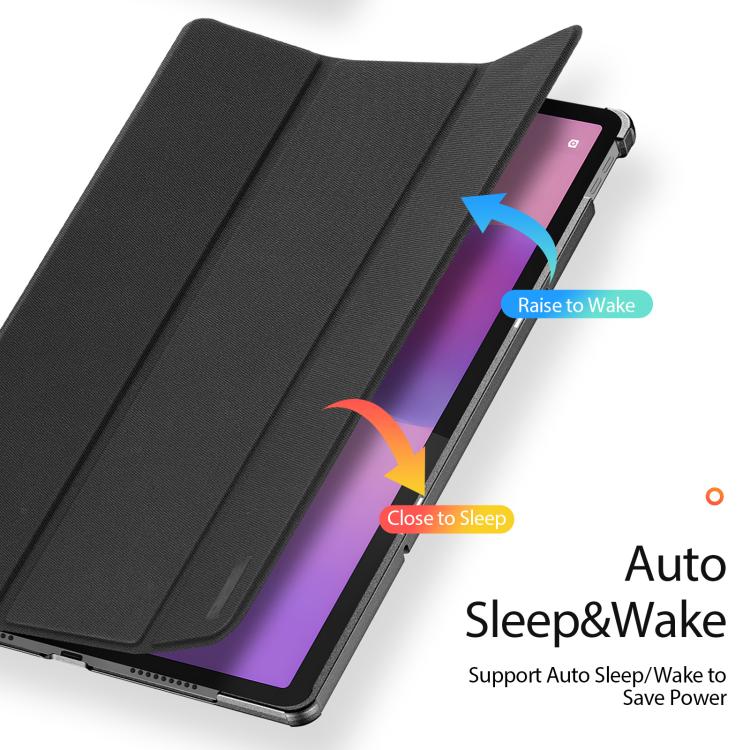 For Lenovo Idea Tab Pro DUX DUCIS Domo Series Magnetic Flip Leather Tablet Case(Black) - Lenovo by DUX DUCIS | Online Shopping UK | buy2fix