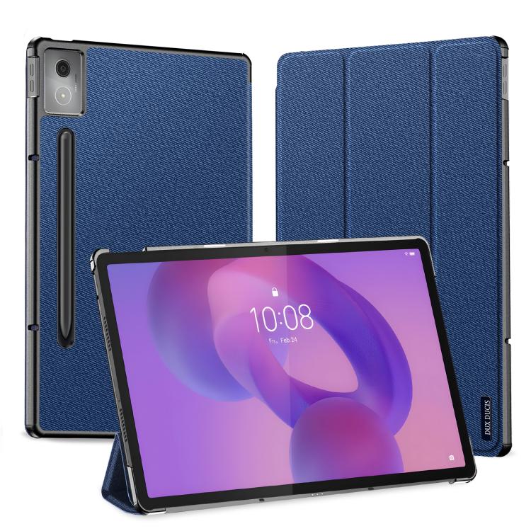 For Lenovo Idea Tab Pro DUX DUCIS Domo Series Magnetic Flip Leather Tablet Case(Blue) - Lenovo by DUX DUCIS | Online Shopping UK | buy2fix