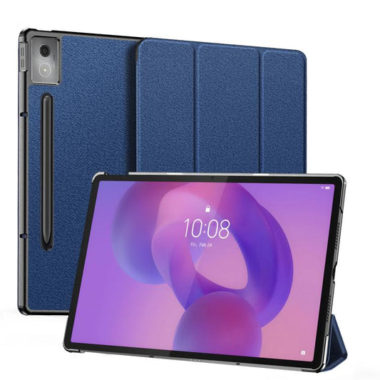 For Lenovo Idea Tab Pro DUX DUCIS Domo Series Magnetic Flip Leather Tablet Case(Blue) - Lenovo by DUX DUCIS | Online Shopping UK | buy2fix