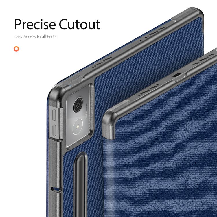 For Lenovo Idea Tab Pro DUX DUCIS Domo Series Magnetic Flip Leather Tablet Case(Blue) - Lenovo by DUX DUCIS | Online Shopping UK | buy2fix