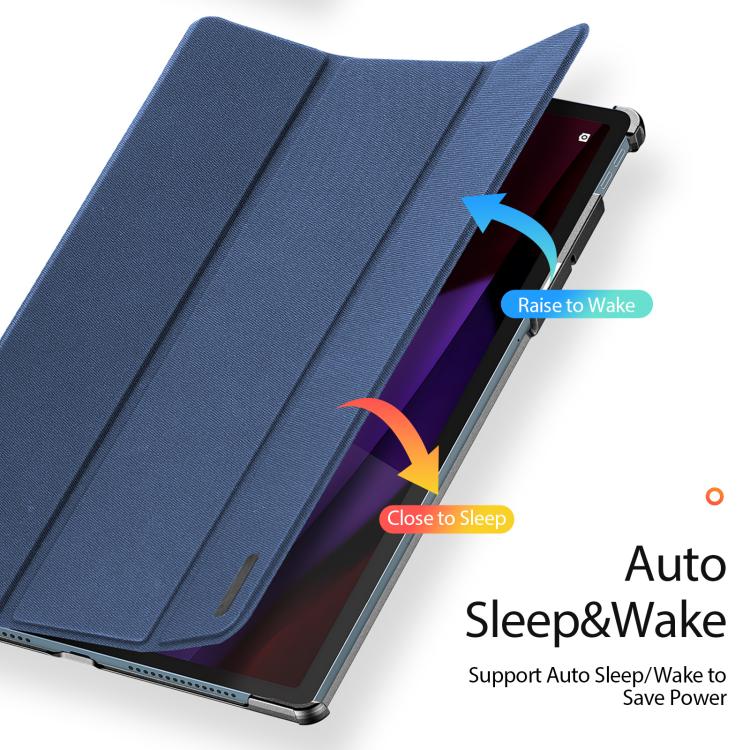 For Lenovo Yoga Tab Plus DUX DUCIS Domo Series Magnetic Flip Leather Tablet Case(Blue) - Lenovo by DUX DUCIS | Online Shopping UK | buy2fix