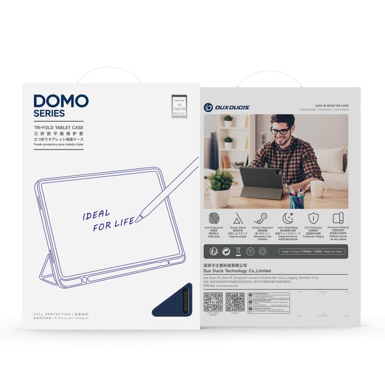 For Lenovo Yoga Tab Plus DUX DUCIS Domo Series Magnetic Flip Leather Tablet Case(Blue) - Lenovo by DUX DUCIS | Online Shopping UK | buy2fix