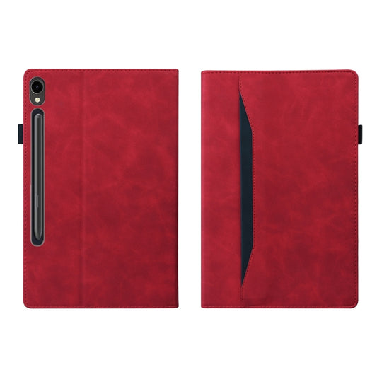 For Samsung Galaxy Tab S9 FE Splicing Shockproof Leather Tablet Case(Red) by buy2fix