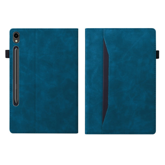For Samsung Galaxy Tab S9 FE Splicing Shockproof Leather Tablet Case(Blue) by buy2fix