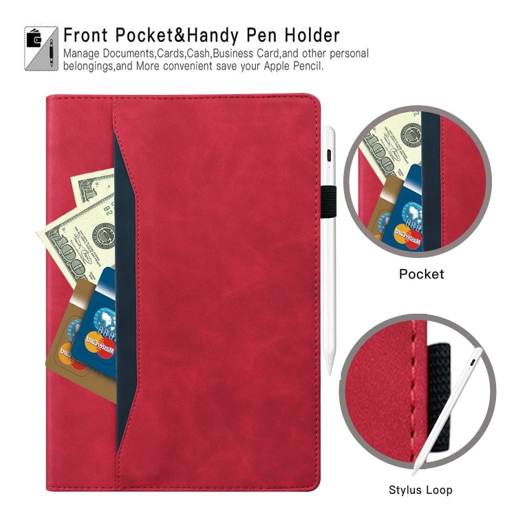 For Samsung Galaxy Tab S9 FE+ Splicing Shockproof Leather Tablet Case(Red) by buy2fix