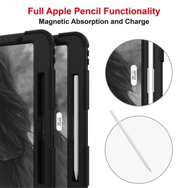For iPad Pro 12.9 (2018) / (2020) Shockproof Two-Color Silicone Protective Tablet Case with Holder(Black) - iPad Pro 12.9 (2020) Cases by buy2fix | Online Shopping UK | buy2fix