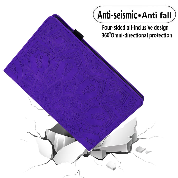 For Samsung Galaxy Tab S11 / S10 / S9 FE Calf Texture Embossed Leather Tablet Case(Purple) by buy2fix
