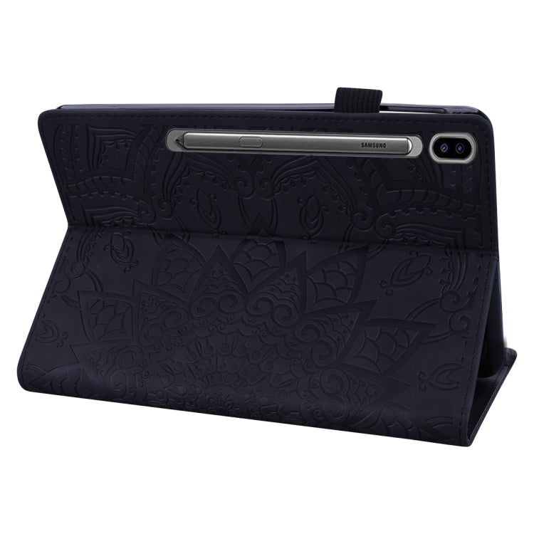 For Samsung Galaxy Tab S10 Ultra/ S11 Ultra Calf Texture Embossed Leather Tablet Case(Black) - Galaxy Tab S9 Ultra Cases by buy2fix | Online Shopping UK | buy2fix