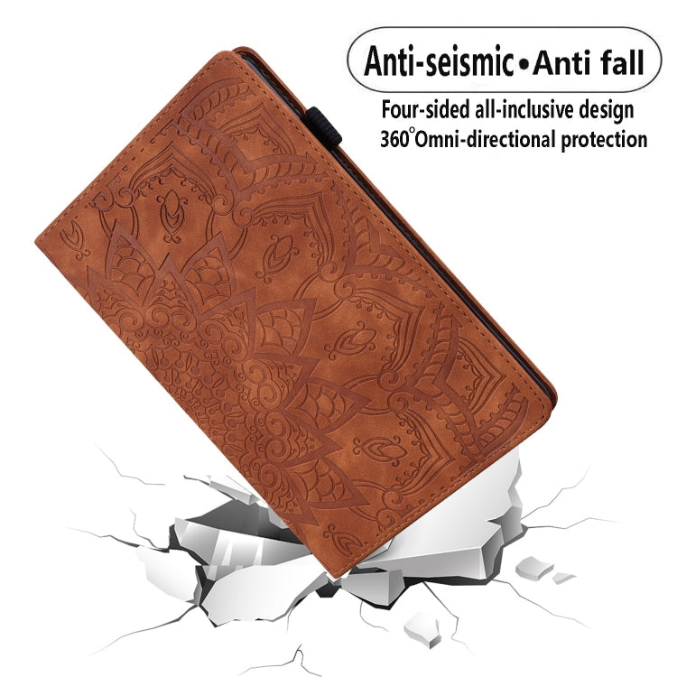 For Samsung Galaxy Tab S10 Ultra/ S11 Ultra Calf Texture Embossed Leather Tablet Case(Brown) by buy2fix