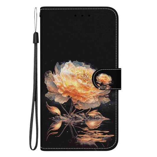 For OnePlus 13 Crystal Texture Colored Drawing Leather Phone Case(Gold Peony) by buy2fix